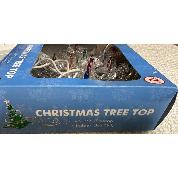Christmas Tinsel Star Tree Topper Lighted Indoor Multicolor Bulbs Vtg WORKS Vtg - Picture 3 of 6